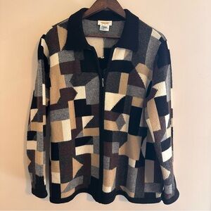 Talbots Black and Gray Lambswool Sweater